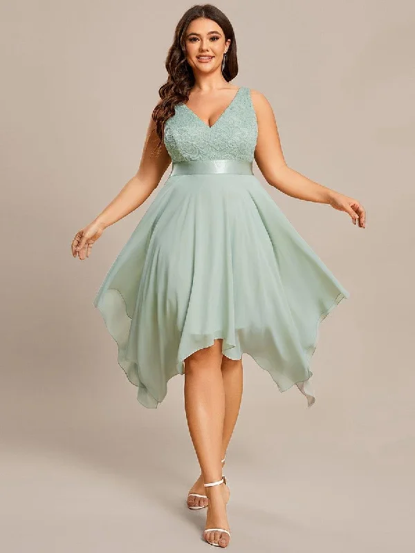Midi dresses with sheer panels for a touch of allure pretty COSTA|Plus Size Stunning V Neck Prom Lace Dress for Women Midi dresses with sheer panels for a touch of allure pretty COSTA|Plus Size Stunning V Neck Prom Lace Dress for Women