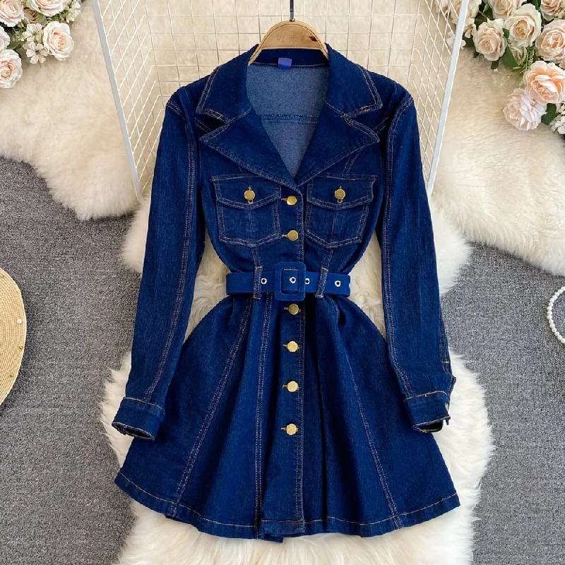 Mini dresses with spaghetti straps for a delicate look Sylvie Denim Dress