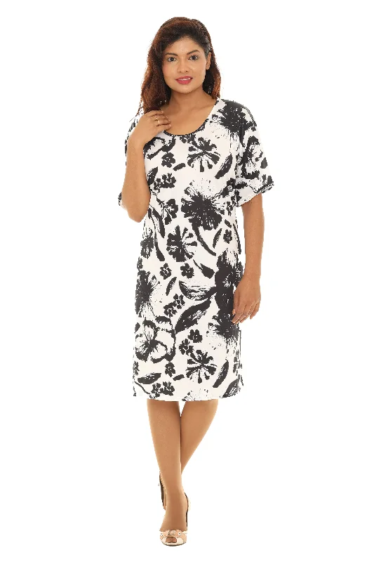 Mini dresses with ruched bodices for a feminine touch Abstract Floral print Scoop Neck Short-Sleeves Dress Mini dresses with ruched bodices for a feminine touch Abstract Floral print Scoop Neck Short-Sleeves Dress