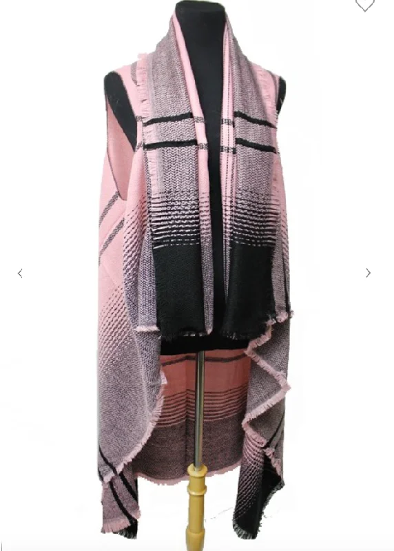 hooded women cardigan for added warmth and stylehooded women cardigan for added warmth and styleDouble Tone Ombre Dyed Fashion Blanket Cardigan Vest