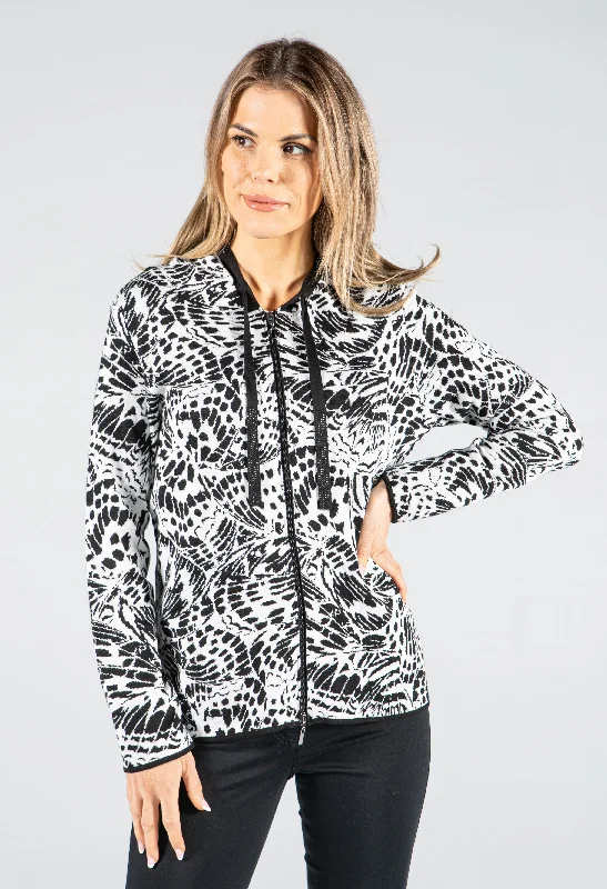 machine washable women cardigan for easy caremachine washable women cardigan for easy careMonochrome Zip Up Cardigan