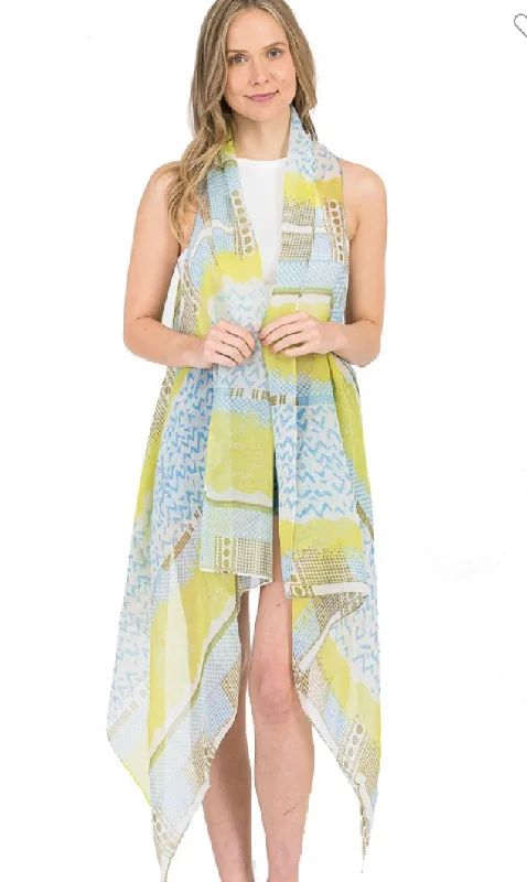 cashmere blend women cardigan for a luxurious feelcashmere blend women cardigan for a luxurious feelMosaic Multi Print Sleeveless Kimono Vest - 2 Colors