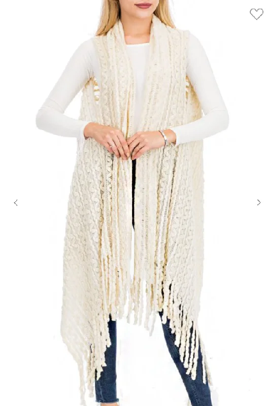 ribbed women cardigan with a classic textureribbed women cardigan with a classic textureZig Zag Crochet Knit Fringed Long Vest with Pom Pom