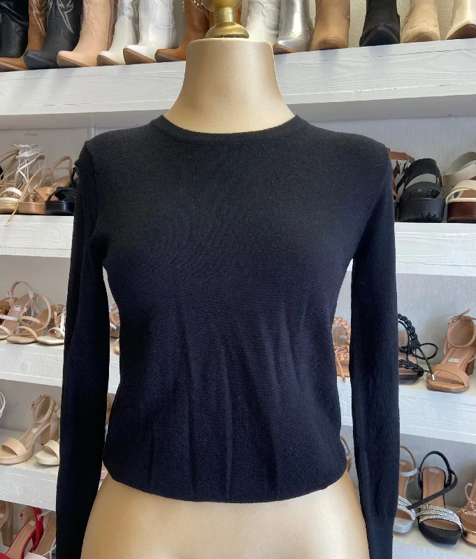 Women's Long Sleeve Turtleneck Cashmere SweatersBlack Button Cuff Sweater