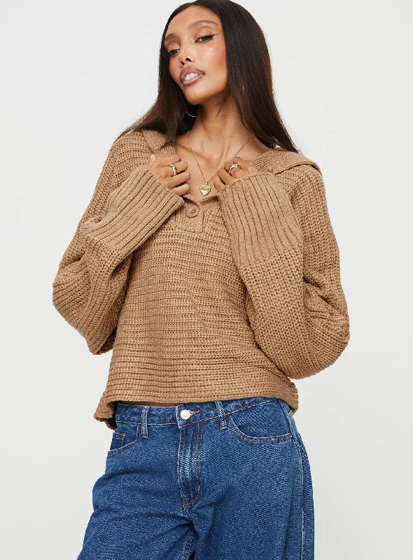 Short Sleeve Women's Cotton Blend Sweaters in Pastel ColorsPraiano Button Front Collared Sweater Latte Short Sleeve Women's Cotton Blend Sweaters in Pastel ColorsPraiano Button Front Collared Sweater Latte