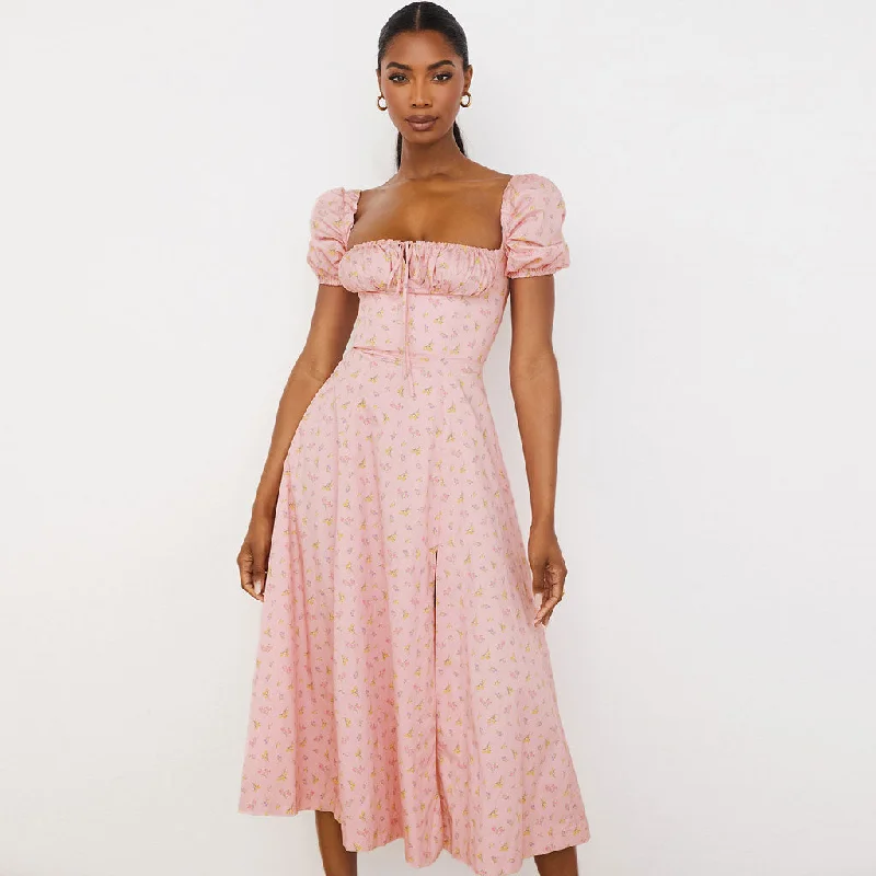 Little Black Women Dress with Sequins for a Glamorous Night OutBerryBetty - Daisy Printed Puff Sleeve High Slit Smock Maxi Sundress - Pink Little Black Women Dress with Sequins for a Glamorous Night OutBerryBetty - Daisy Printed Puff Sleeve High Slit Smock Maxi Sundress - Pink