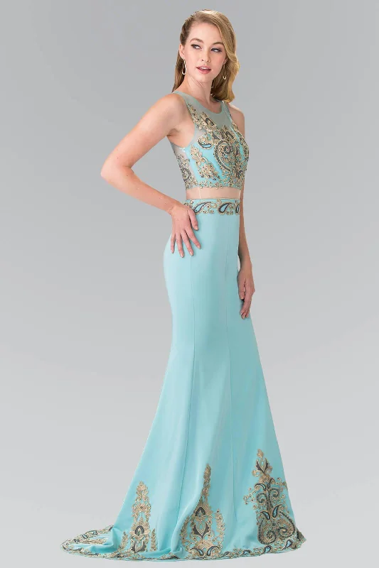 Wedding guest dresses with pom - pom trims for a playful lookLong Formal Sleeveless Mock Two Piece Prom Dress Wedding guest dresses with pom - pom trims for a playful lookLong Formal Sleeveless Mock Two Piece Prom Dress
