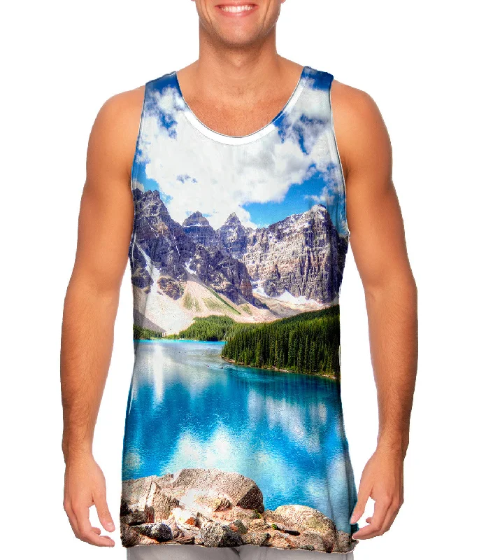 Women's Cropped Tank Tops with Vintage Band LogosMoraine Lake