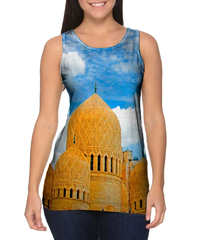 Plus Size Women's Puff - Sleeve Tank Tops in Pastel HuesMosque