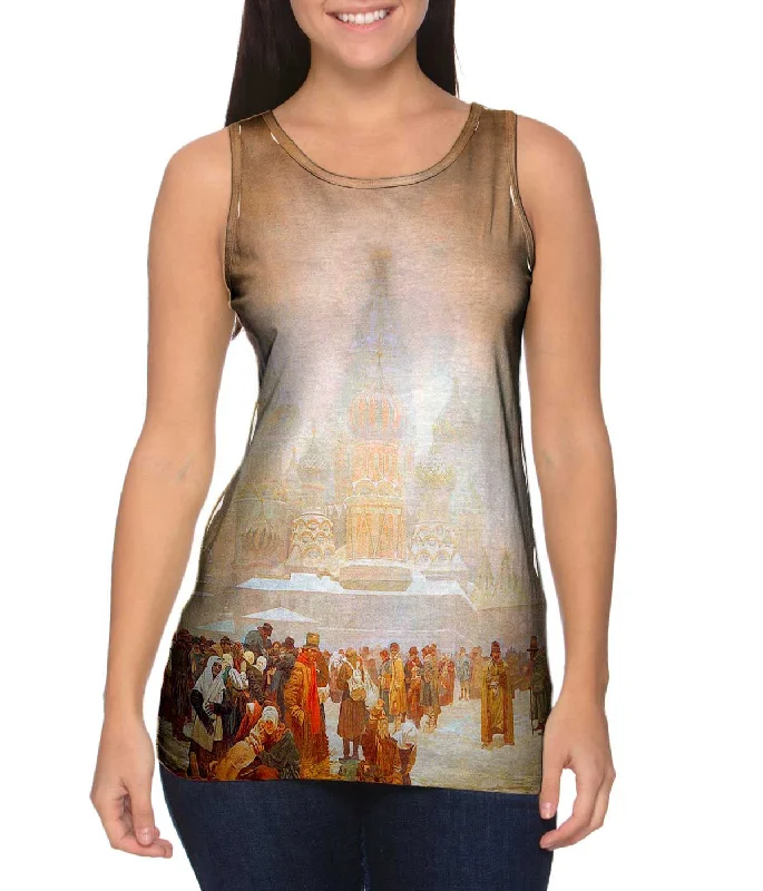 Women's Button - Down Tank Tops in Striped PatternsMucha - "The Abolition of Serfdom in Russia" (1914) Women's Button - Down Tank Tops in Striped PatternsMucha - "The Abolition of Serfdom in Russia" (1914)