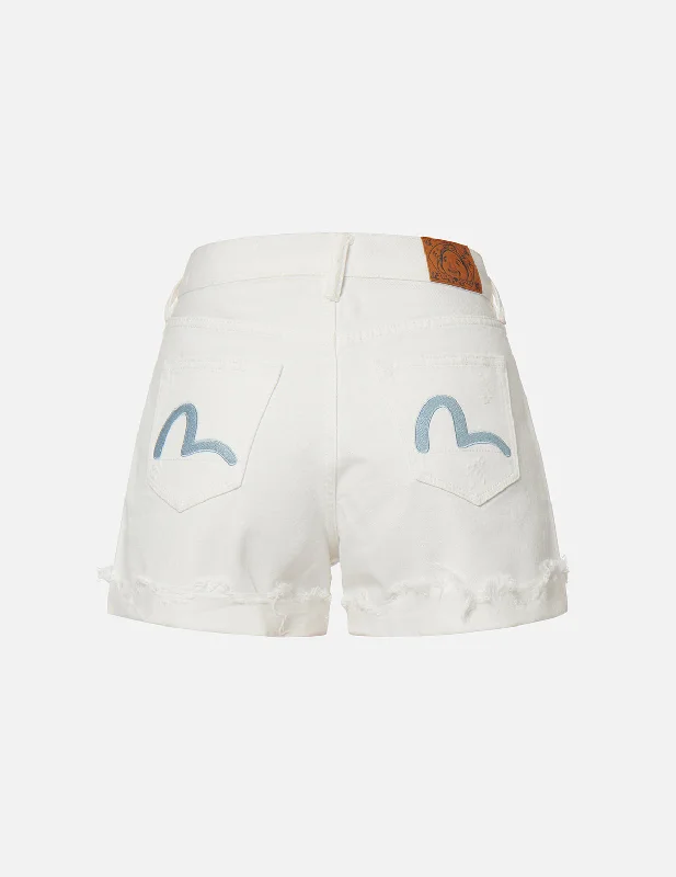 High - Waisted Women Shorts for a Retro and Flattering LookSeagull Embroidery Denim Shorts High - Waisted Women Shorts for a Retro and Flattering LookSeagull Embroidery Denim Shorts
